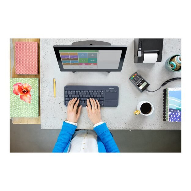 Belaidė klaviatūra LOGITECH Wireless Touch K400 Plus - INT BLACK 29