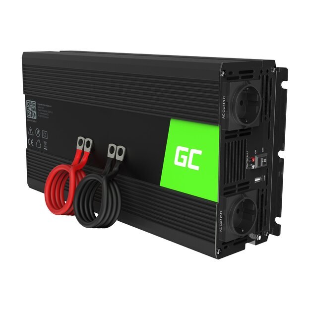 GREEN CELL Car Power Inverter 24V to 230V Pure Sine 1500W