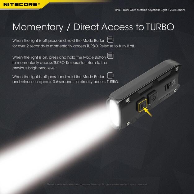 Žibintuvėlis T SERIES 700 LUMENS/TIP SE BLACK NITECORE 11