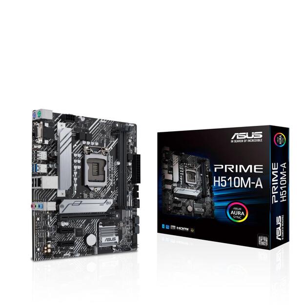 Pagrindinė plokštė|ASUS|Intel H510|LGA1200|MicroATX|2xPCI-Express 3.0 1x|1xPCI-Express 4.0 16x|1xM.2|Memory DDR4|Memory slots 2|1x15pin D-sub|1xHDMI|1xDisplayPort|2xAudio-In|1xAudio-Out|4xUSB 2.0|2xUSB 3.2|2xPS/2|1xRJ45|PRIMEH510M-A