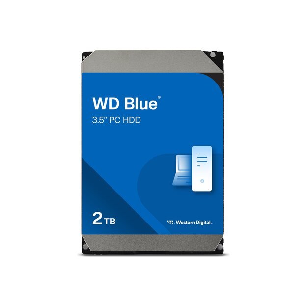 Kietasis diskas vidinis HDD|WESTERN DIGITAL|Blue|2TB|SATA 3.0|256 MB|7200 rpm|3,5 |WD20EZBX