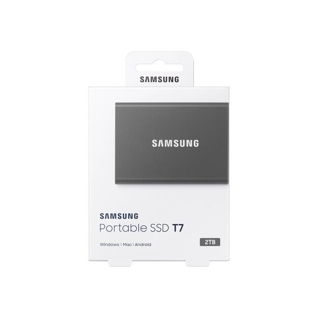 Išorinis kietasis diskas SSD SAMSUNG T7 2TB extern USB 3.2 Gen 2 indigo titan grey
