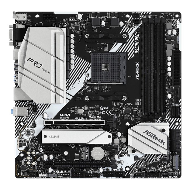 Pagrindinė plokštė|ASROCK|AMD B550|SAM4|MicroATX|1xPCI-Express 3.0 1x|1xPCI-Express 3.0 16x|1xM.2|1xPCI-Express 4.0 16x|Memory DDR4|Memory slots 4|1x15pin D-sub|1xHDMI|1xDisplayPort|2xUSB 2.0|1xUSB type C|5xUSB 3.2|1xPS/2|1xRJ45|3xAudio port|B550MPRO4