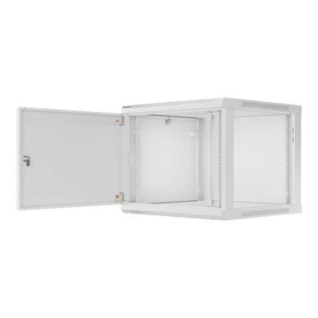 Komutacinė spinta pakabinama LANBERG 9U 600x600 steel doors grey flat pack