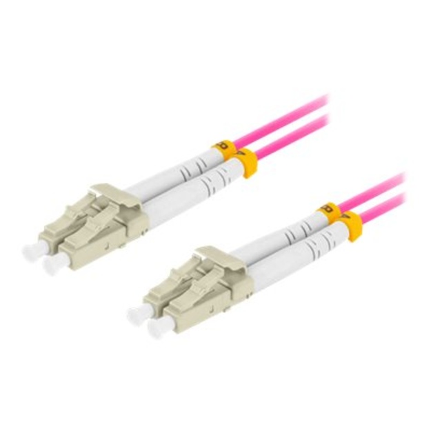 Šviesolaidinis patch kabelis LANBERG fiber optic MM LC/UPC-LC/UPC duplex 2m LSZH om4 50/125 3.0mm violet