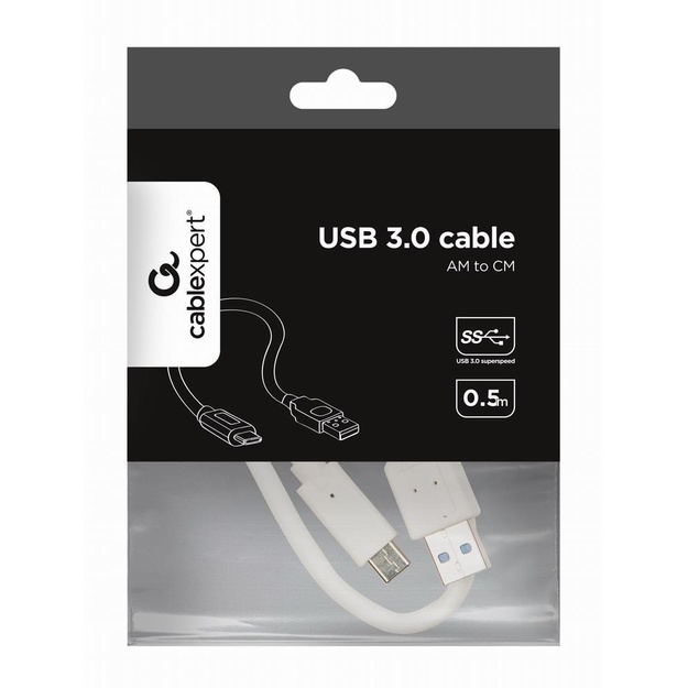 CABLE USB-C TO USB3 0.5M WHITE/CCP-USB3-AMCM-W-0.5M GEMBIRD