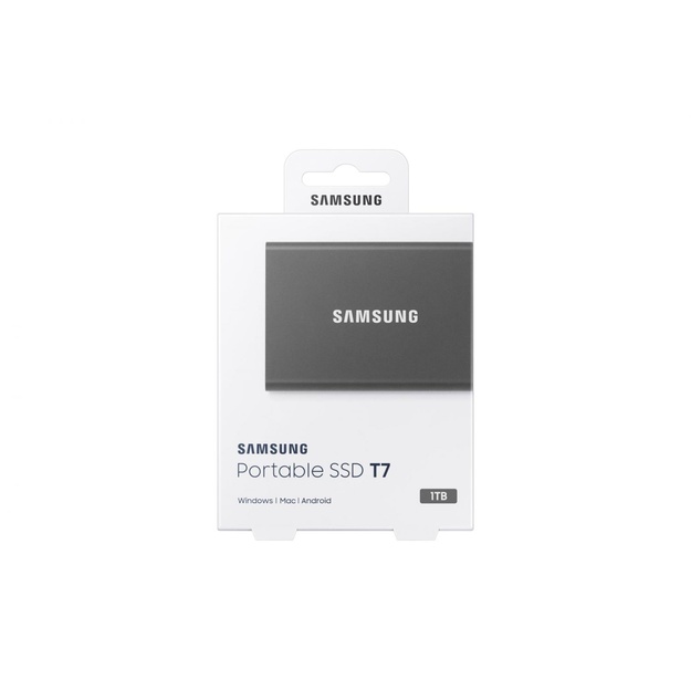Išorinis kietasis diskas SSD |SAMSUNG|T7|1TB|USB 3.2|Write 1000 MBytes/sec|Read 1050 MBytes/sec|MU-PC1T0T/WW