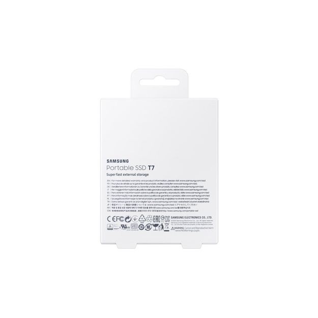 Išorinis kietasis diskas SSD |SAMSUNG|T7|1TB|USB 3.2|Write 1000 MBytes/sec|Read 1050 MBytes/sec|MU-PC1T0T/WW