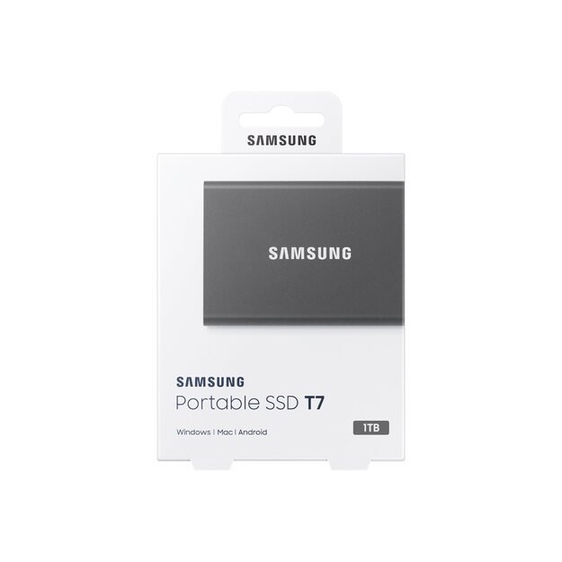 External SSD|SAMSUNG|T7|1TB|USB 3.2|Write speed 1000 MBytes/sec|Read speed 1050 MBytes/sec|MU-PC1T0T/WW