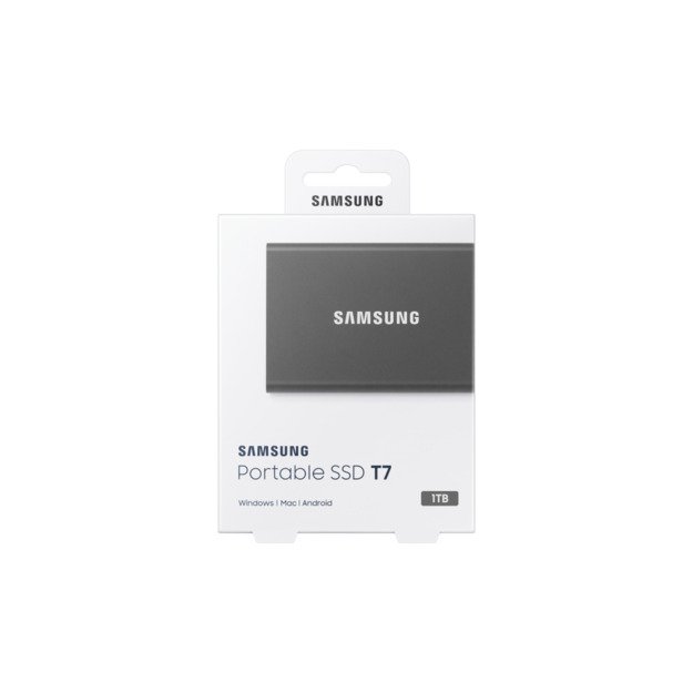 Išorinis kietasis diskas SSD |SAMSUNG|T7|1TB|USB 3.2|Write 1000 MBytes/sec|Read 1050 MBytes/sec|MU-PC1T0T/WW