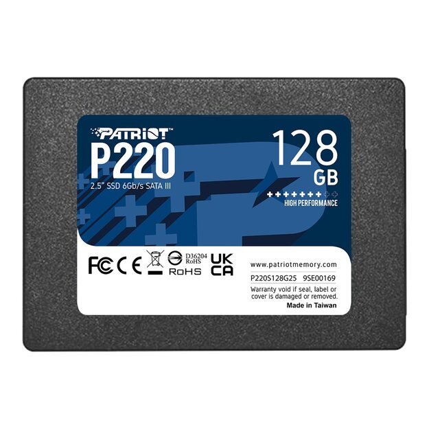 Kietasis diskas (SSD) vidinis PATRIOT P220 128GB SATA3 2.5inch SSD