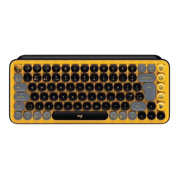 Klaviatūra LOGITECH POP Keys Wireless Mechanical Keyboard With Emoji Keys - BLAST YELLOW INTNL (US)