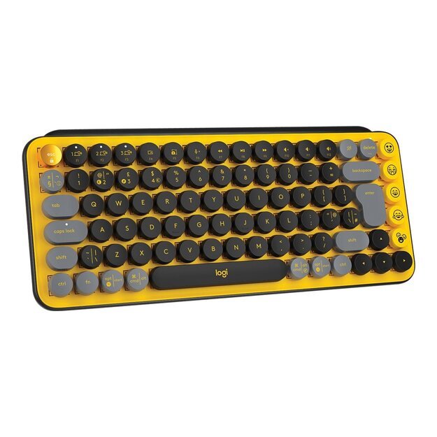 Klaviatūra LOGITECH POP Keys Wireless Mechanical Keyboard With Emoji Keys - BLAST YELLOW INTNL (US)