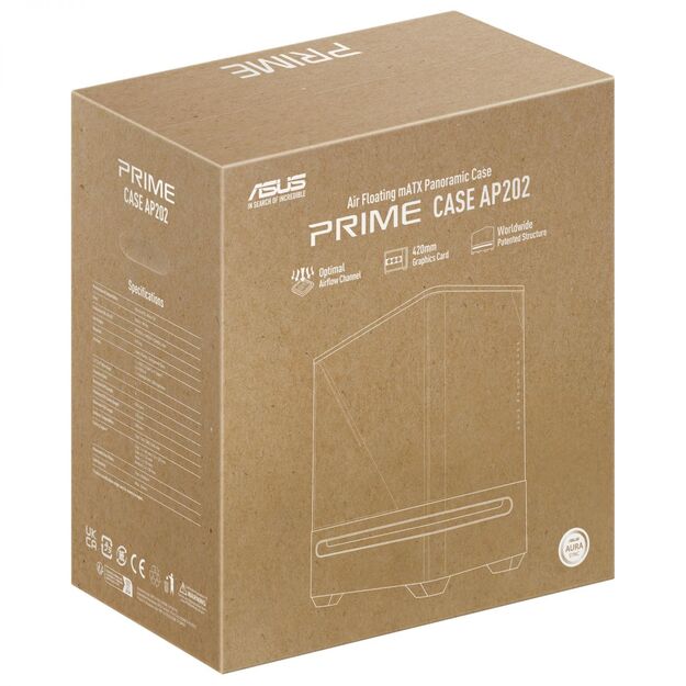 Case|ASUS|micro ATX/Mini-ITX|Black|Midi Tower|PC|Prime AP202 ARGB|PRIMEAP202TG