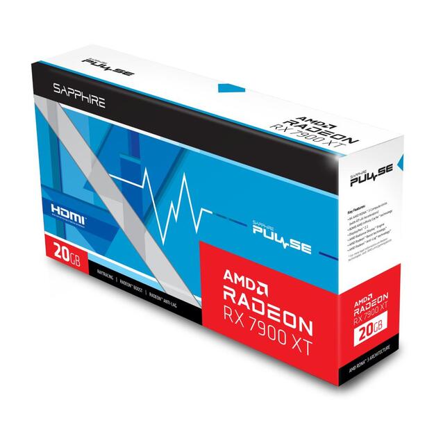 Vaizdo plokštė |SAPPHIRE|AMD Radeon RX 7900 XT|20 GB|GDDR6|384 bit|PCIE 4.0 16x|Active|2xHDMI|2xDisplayPort|11323-02-20G