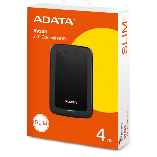 Išorinis kietasis diskas HDD ADATA|HV300|4TB|USB 3.1|Colour Black|AHV300-4TU31-CBK