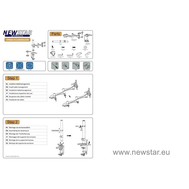 Monitoriaus laikiklis 10-24 /FPMA-D1330SILVER NEOMOUNTS