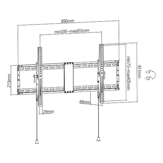 TV SET ACC WALL MOUNT 43-90 /WM-90T-01 GEMBIRD