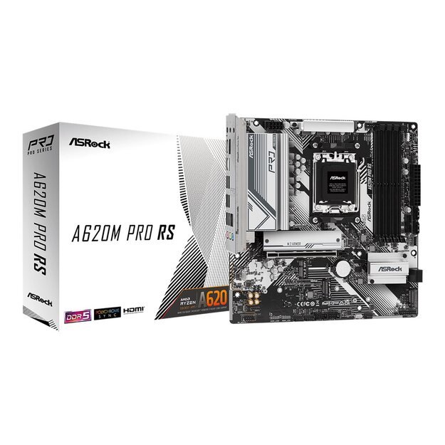 ASROCK A620M Pro RS AM5 4xDDR5 PCIe x16 4.0 M.2 mATX MB