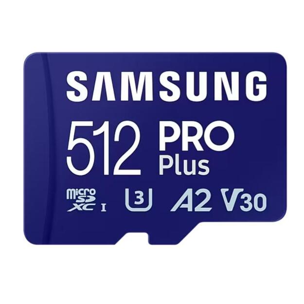 SAMSUNG PRO Plus microSD 512GB Up to 180MB/s Read and 130MB/s Write speed with Class 10 4K UHD incl. Card reader 2023