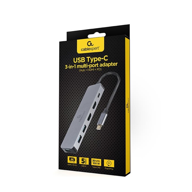 I/O ADAPTER USB-C TO HDMI/USB3/3IN1 A-CM-COMBO3-03 GEMBIRD