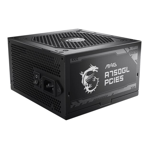 Power Supply|MSI|750 Watts|Efficiency 80 PLUS GOLD|PFC Active|MAGA750GLPCIE5