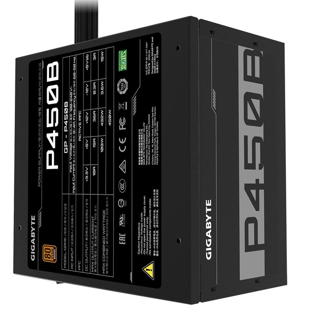 Power Supply|GIGABYTE|450 Watts|Efficiency 80 PLUS BRONZE|GP-P450B