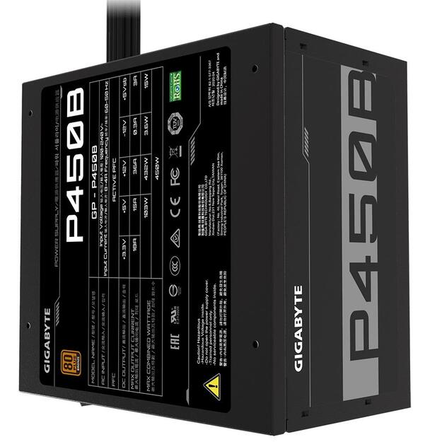 Power Supply|GIGABYTE|450 Watts|Efficiency 80 PLUS BRONZE|GP-P450B 4