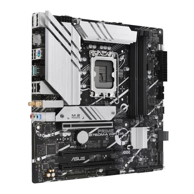 Mainboard|ASUS|Intel B760 Express|LGA1700|Micro-ATX|Memory DDR4|Memory slots 4|3xPCI-Express 4.0 16x|2xM.2|2xHDMI|1xDisplayPort|4xUSB 2.0|2xUSB 3.2|1xPS/2|1xRJ45|3xAudio port|PRIMEB760M-AWIFID4