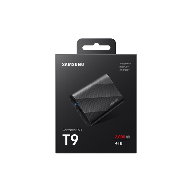 External SSD|SAMSUNG|T9|4TB|USB 3.2|Write speed 2000 MBytes/sec|Read speed 2000 MBytes/sec|MU-PG4T0B/EU