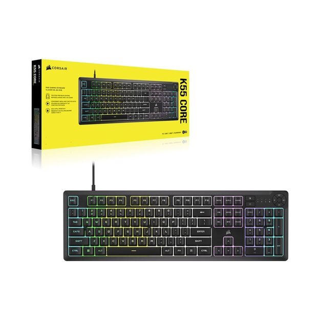 CORSAIR K55 CORE RGB Gaming Keyboard Backlit RGB LED Black 2