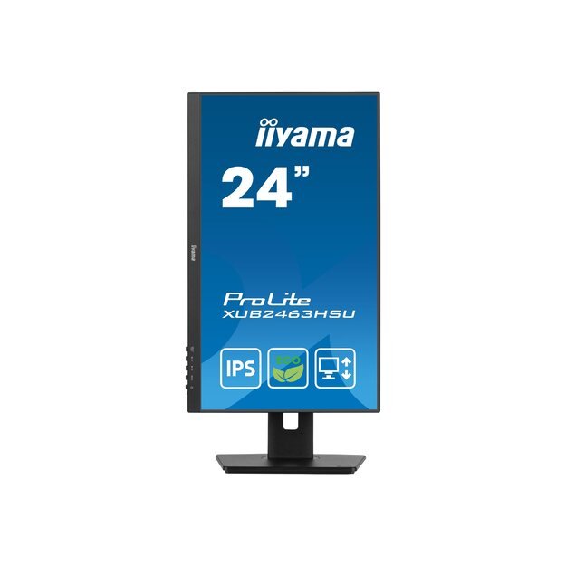 IIYAMA XUB2463HSU-B1 23.8inch ETE IPS EyeComfort/EyeSafe 2.0 FHD 100Hz 250cd/m2 3ms Speakers HDMI DP 2xUSB 3.2 15cm Heigt Adj.