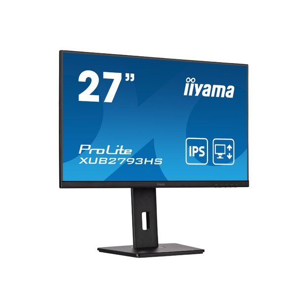 IIYAMA XUB2793HS-B6 27inch ETE IPS FHD 100Hz 250cd/m2 1ms Speakers HDMI DP FreeSync FreeSync 15cm Height Adj.