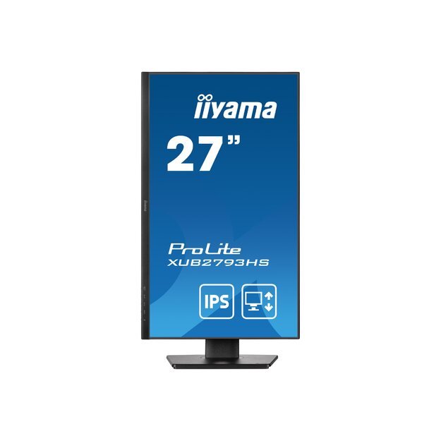 IIYAMA XUB2793HS-B6 27inch ETE IPS FHD 100Hz 250cd/m2 1ms Speakers HDMI DP FreeSync FreeSync 15cm Height Adj.