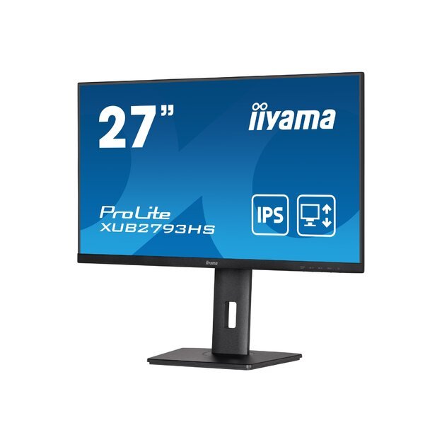 IIYAMA XUB2793HS-B6 27inch ETE IPS FHD 100Hz 250cd/m2 1ms Speakers HDMI DP FreeSync FreeSync 15cm Height Adj.