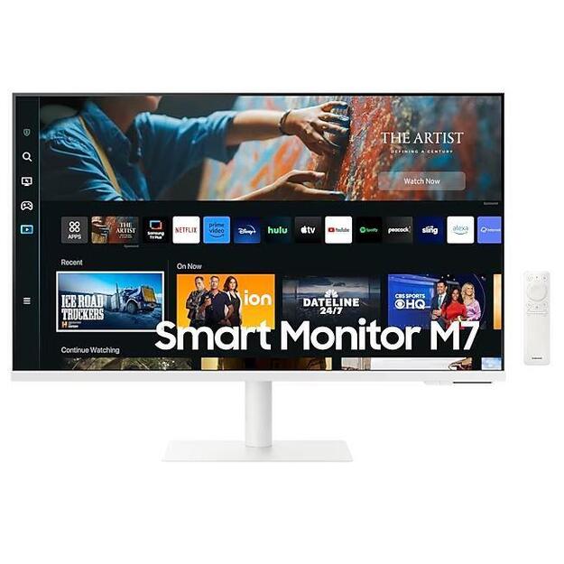 LCD Monitor|SAMSUNG|S27CM703UU|27 |TV Monitor/Smart/4K|Panel VA|3840x2160|16:9|60Hz|Matte|4 ms|Speakers|Swivel|Height adjustable|Tilt|Colour White|LS27CM703UUXDU