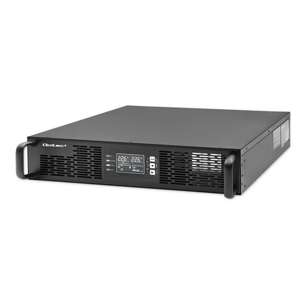 QOLTEC 52285 Uninterruptible Power Supply UPS for RACK / 1kVA / 1000W / Power factor 1.0 / LCD / EPO / USB / On line