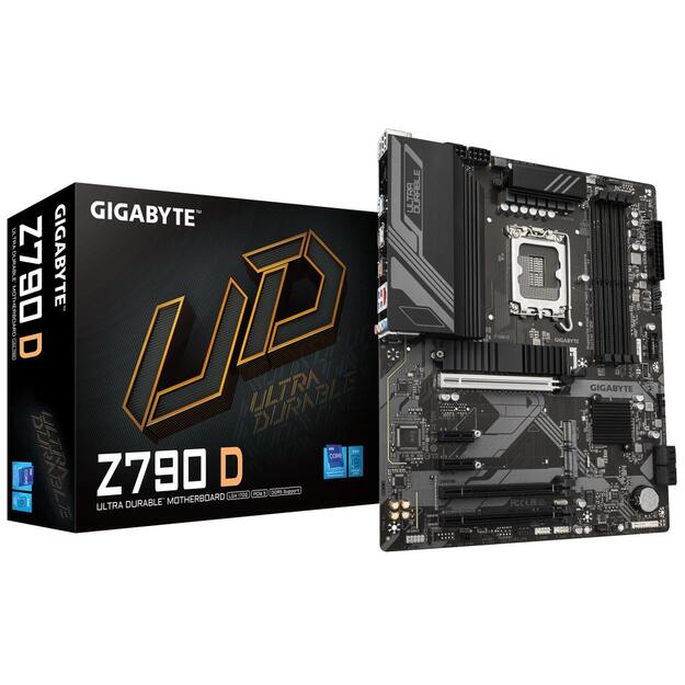 Mainboard|GIGABYTE|Intel Z790|LGA1700|ATX|Memory DDR5|Memory slots 4|2xPCI-Express 3.0 1x|1xPCI-Express 3.0 16x|1xPCI-Express 4.0 4x|1xPCI-Express 5.0 16x|3xM.2|1xHDMI|1xDisplayPort|2xUSB 2.0|5xUSB 3.2|1xUSB-C|1xPS/2|1xRJ45|3xAudio port|Z790D