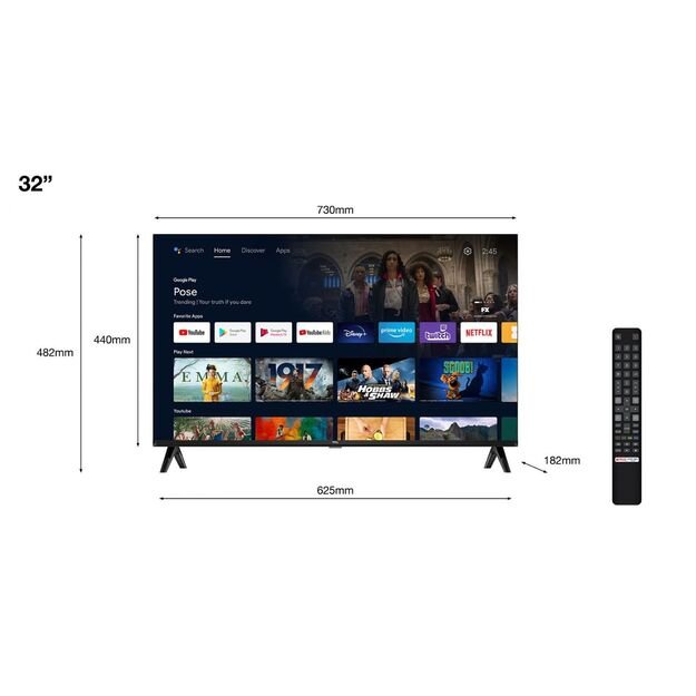 TV Set|TCL|32 |1366x768|Wireless LAN|Android TV|32S5400A 9