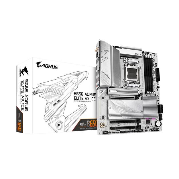 Mainboard|GIGABYTE|AMD B650|SAM5|ATX|Memory DDR5|Memory slots 4|2xPCI-Express 3.0 16x|1xPCI-Express 4.0 16x|3xM.2|1xHDMI|1xDisplayPort|1xAudio-In|1xAudio-Out|1xMicrophone|4xUSB 2.0|7xUSB 3.2|1xUSB-C|1xRJ45|B650AELITEAXICE