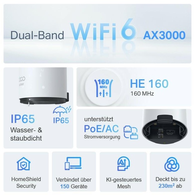 WRL MESH ROUTER 3000MBPS/DECO X50-OUTDOOR 1-PK TP-LINK