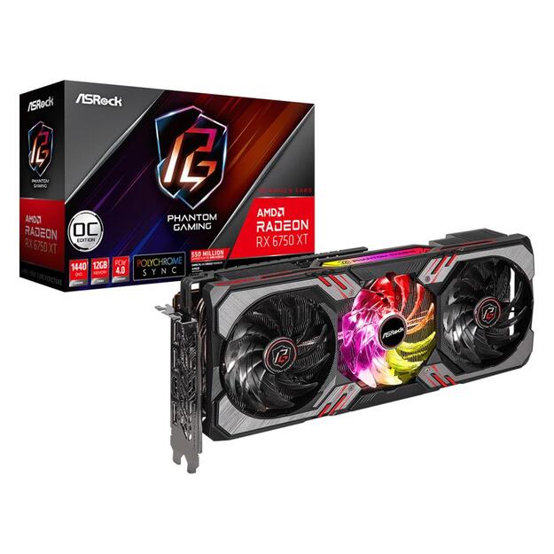 Graphics Card|ASROCK|AMD Radeon RX 6750 XT|12 GB|GDDR6|192 bit|PCIE 4.0 16x|Two and Half Slot Fansink|1xHDMI|3xDisplayPort|RX6750XTPGD12GO