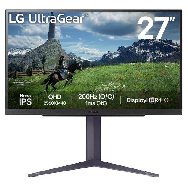 LCD Monitor|LG|27 |Panel IPS|2560x1440|16:9|180Hz|1 ms|Pivot|Height adjustable|Tilt|Colour Black|27GS85Q-B