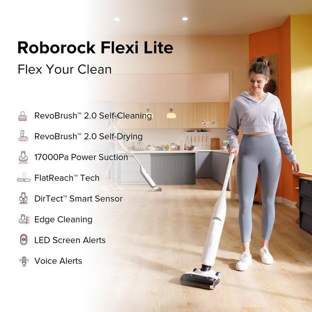 Vacuum Cleaner|ROBOROCK|FLEXI LITE|Upright/Wet/dry/Cordless/Bagless|Capacity 0.4 l|Noise 73 dB|White|Weight 3.89 kg|WD3D3A01-01 21
