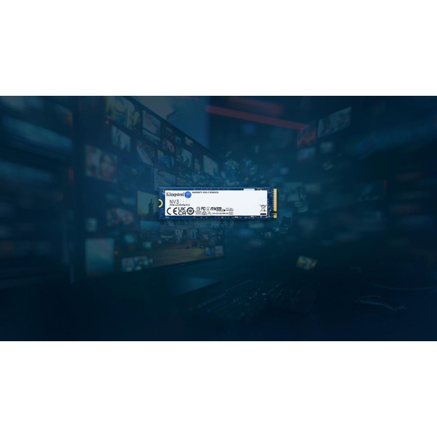 SSD|KINGSTON|NV3|4TB|M.2|PCIE|3D NAND|Write speed 5000 MBytes/sec|Read speed 6000 MBytes/sec|MTBF 200000 hours|SNV3S/4000G