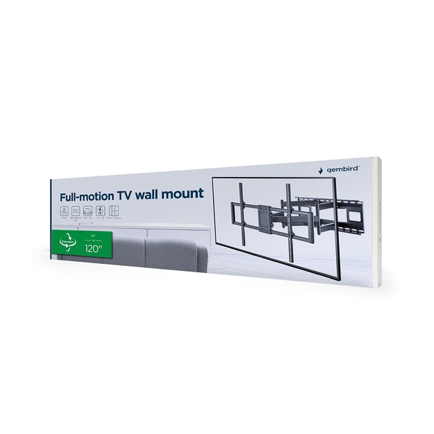 TV SET ACC WALL MOUNT 60-120 /WM-120ST-01 GEMBIRD