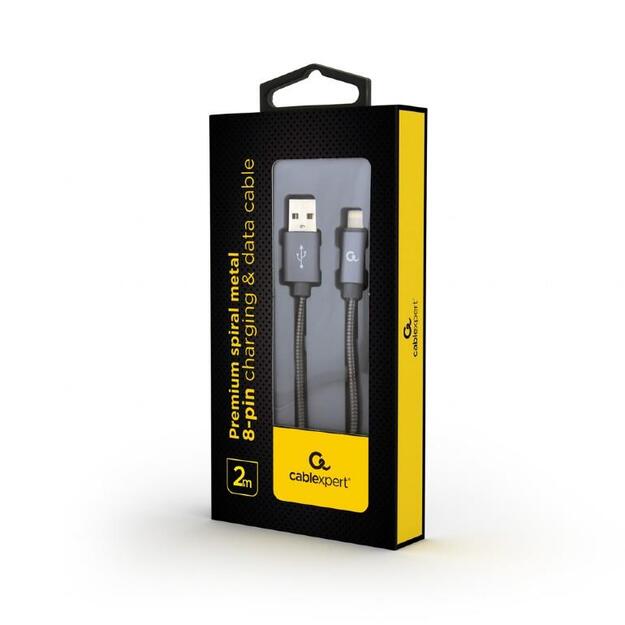 CABLE LIGHTNING TO USB2 2M/CC-USB2S-AMLM-2M-BG GEMBIRD