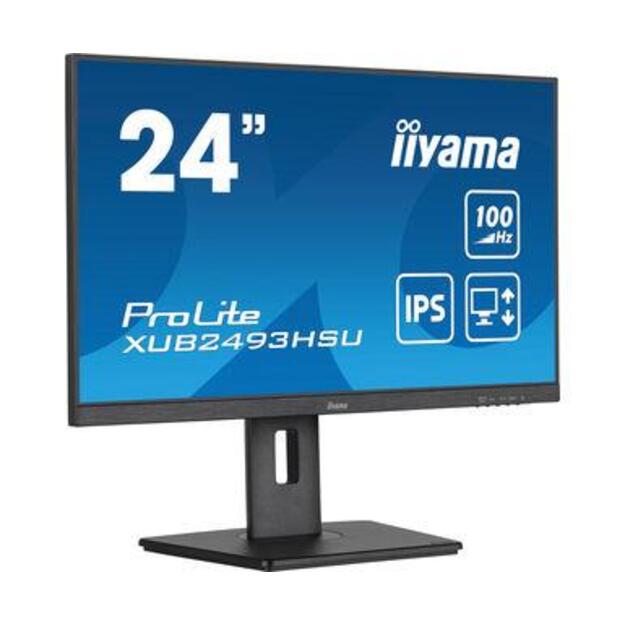 IIYAMA XUB2493HSU-B6 24inch ETE IPS-panel FHD 100Hz 250cd/m2 1ms MPRT FreeSync Speakers 15cm Height Adj. Stand Pivot (P)