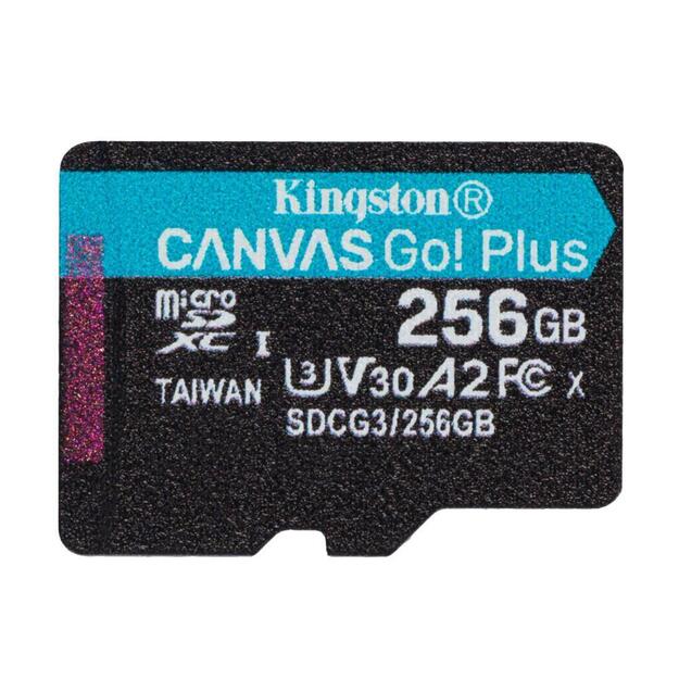 KINGSTON 256GB microSDXC Canvas Go Plus Gen4 200MB/s A2 U3 V30 Card + Adapter