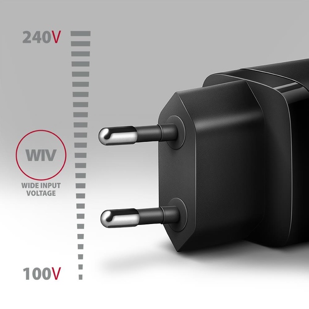 MOBILE CHARGER WALL USB-C 20W/1PORT BLACK ACU-PD20 AXAGON